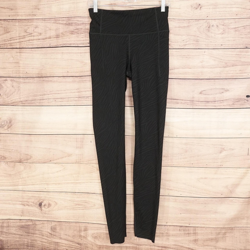 Gap Fit Leggings Womens S Tall Black Recycled Power Animal Print Ankle Gym Yoga